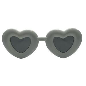 6190W | White Thick Frame Novelty Heart Sunglasses